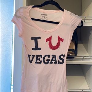 True Religion light pink v-neck top